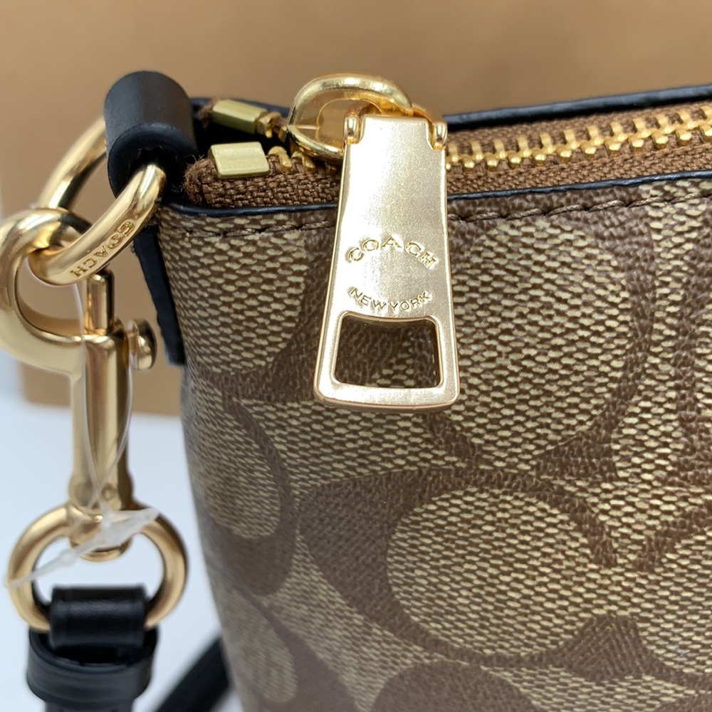 COACH Prairie Satchel / Shoulder In Colorblock Signature Canvas Khaki/Bl… - Picture 15 of 16